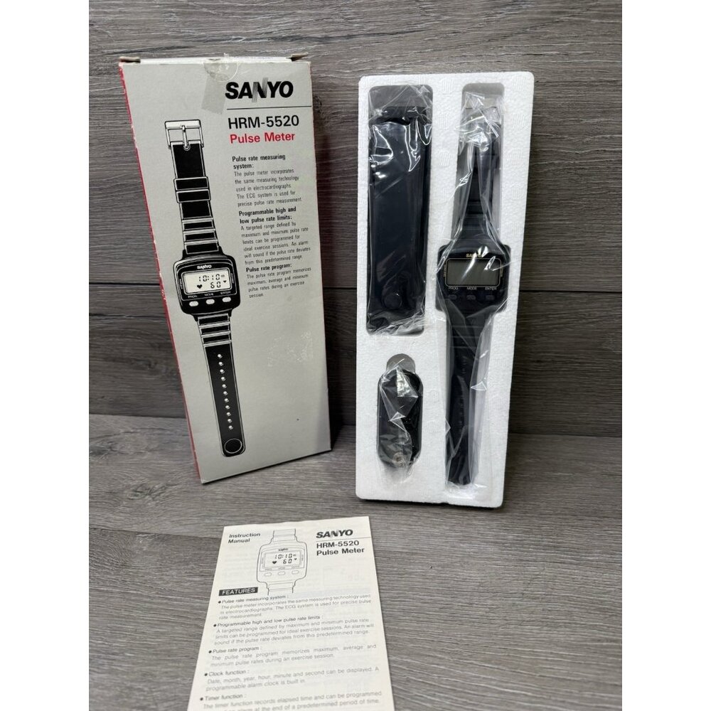 SANYO HRM-5520 Pulse Meter Watch W/ Sensor Belt & Transmitter